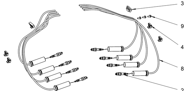 Engine Group - Ignition Wires Diagram and Parts List for 076160-05  Briggs and Stratton Generator
